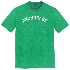 Anchorage Text White Font Mens Tri-Blend DTG T-shirt - Green Kelly