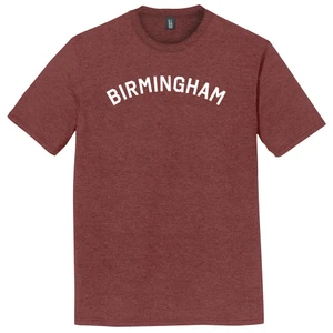 Birmingham Text White Font Mens Tri-Blend DTG T-shirt - Maroon Heather
