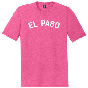 El Paso Text White Font Mens Tri-Blend DTG T-shirt - Fuchsia Heather