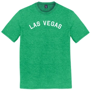 Las Vegas Text White Font Mens Tri-Blend DTG T-shirt - Green Kelly