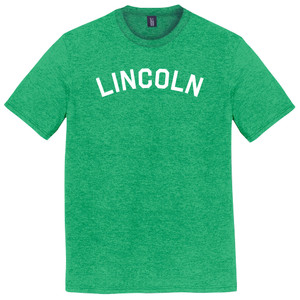 Lincoln Text White Font Mens Tri-Blend DTG T-shirt - Green Kelly