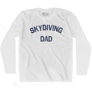 Skydiving Dad Adult Cotton Long Sleeve T-shirt - White