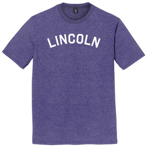 Lincoln Text White Font Mens Tri-Blend DTG T-shirt - Purple Heather