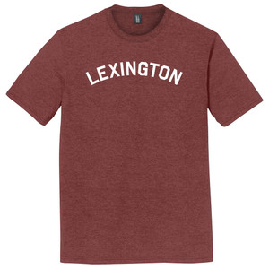 Lexington Text White Font Mens Tri-Blend DTG T-shirt - Maroon Heather
