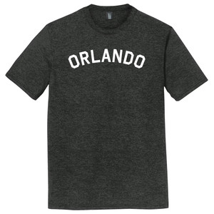 Orlando Text White Font Mens Tri-Blend DTG T-shirt - Black Heather