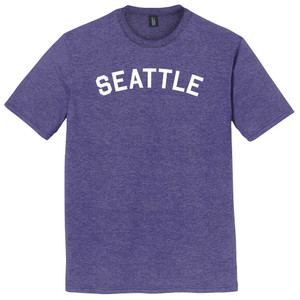 Seattle Text White Font Mens Tri-Blend DTG T-shirt - Purple Heather