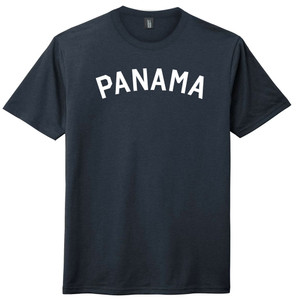 Panama Country Name Mens Tri-Blend DTG T-shirt - Navy Blue Solid