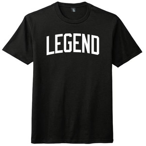 Legend Text White Font Mens Tri-Blend DTG T-shirt - Black Solid