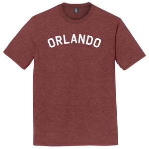 Orlando Text White Font Mens Tri-Blend DTG T-shirt - Maroon Heather