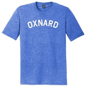 Oxnard Text White Font Mens Tri-Blend DTG T-shirt - Royal Blue Heather