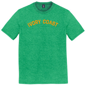 Ivory Coast Country Name Mens Tri-Blend DTG T-shirt - Green Kelly