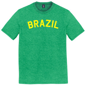 Brazil Country Name Mens Tri-Blend DTG T-shirt - Green Kelly
