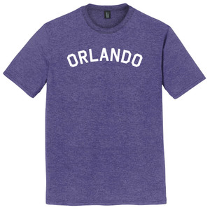Orlando Text White Font Mens Tri-Blend DTG T-shirt - Purple Heather