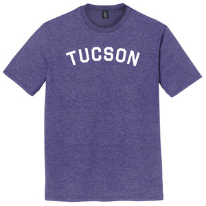 Tucson Text White Font Mens Tri-Blend DTG T-shirt - Purple Heather
