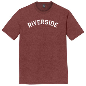 Riverside Text White Font Mens Tri-Blend DTG T-shirt - Maroon Heather