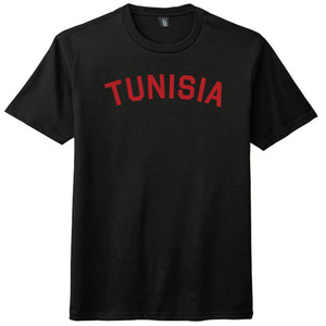 Tunisia Country Name Mens Tri-Blend DTG T-shirt - Black Solid