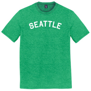 Seattle Text White Font Mens Tri-Blend DTG T-shirt - Green Kelly