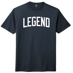 Legend Text White Font Mens Tri-Blend DTG T-shirt - Navy Blue Solid