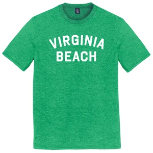 Virginia Beach Text White Font Mens Tri-Blend DTG T-shirt - Green Kelly