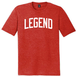Legend Text White Font Mens Tri-Blend DTG T-shirt - Red Heather