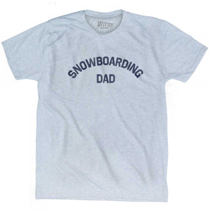 Snowboarding Dad Adult Tri-Blend T-shirt - Athletic White
