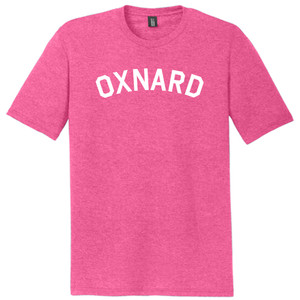 Oxnard Text White Font Mens Tri-Blend DTG T-shirt - Fuchsia Heather