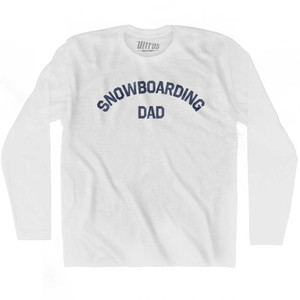 Snowboarding Dad Adult Cotton Long Sleeve T-shirt - White