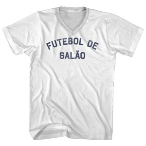 Futebol De Salao Adult Cotton V-neck T-shirt - White