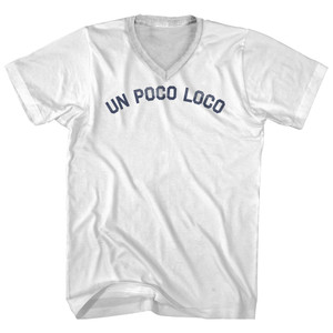 Un Poco Loco Adult Cotton V-neck T-shirt - White
