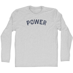 Power Adult Cotton Long Sleeve T-shirt - Grey Heather
