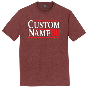 Custom Election Two Names and Year Art Mens Tri-Blend DTG T-shirt - Maroon Heather