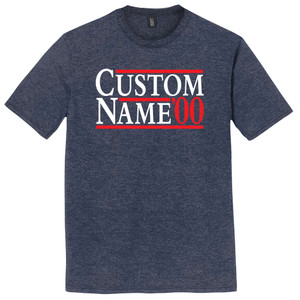 Custom Election Two Names and Year Art Mens Tri-Blend DTG T-shirt - Navy Blue