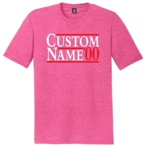 Custom Election Two Names and Year Art Mens Tri-Blend DTG T-shirt - Fuchsia Heather