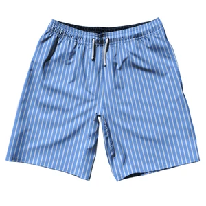 White and Blue Pinstripe Swim Shorts 10" Inseam - Size 3 X - Final Sale - MS