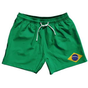 Brazil Flag Swim Shorts 5" Inseam - Size Medium - Final Sale - MS