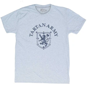 Scotland Lion Crest Tartan Army Soccer T-Shirt - Athletic White Tri-Blend - Small - Final Sale - M1