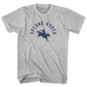 Second Rodeo Cotton T-Shirt - Grey Heather and Black Lettering - Small - Final Sale - M1