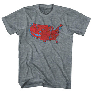 Election Map 2024 T-Shirt - Athletic Grey Tri-Blend - Large - Final Sale - M3