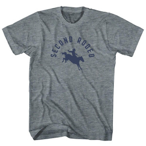 Second Rodeo T-Shirt - Athletic Grey Black Lettering Tri-Blend - Large - Final Sale - M11