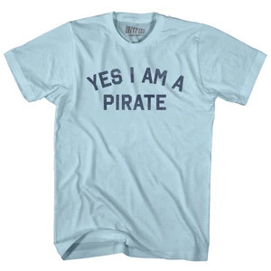 Yes I Am A Pirate Cotton T-Shirt - Light Blue - XL - Final Sale - M11