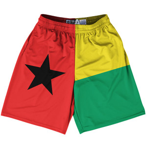 Guinea-Bissau Country Flag Lacrosse Shorts Made In USA - Guinea-Bissau Flag Color