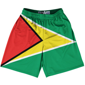 Guyana Country Flag Lacrosse Shorts Made In USA - Guyana Flag Color