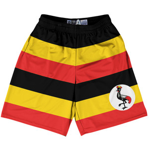 Uganda Country Flag Lacrosse Shorts Made In USA - Uganda Flag Color