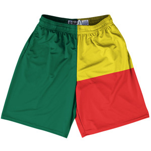 Benin Country Flag Lacrosse Shorts Made In USA - Benin Flag Color