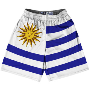 Uruguay Country Flag Lacrosse Shorts Made In USA - Uruguay Flag Color