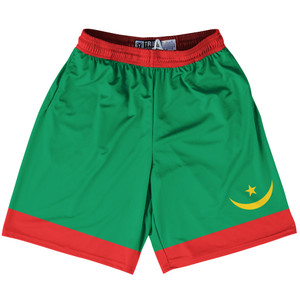 Mauritania Country Flag Lacrosse Shorts Made In USA - Mauritania Flag Color
