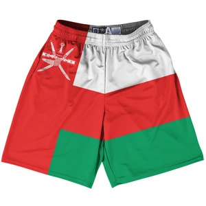 Oman Country Flag Lacrosse Shorts Made In USA - Oman Flag Color