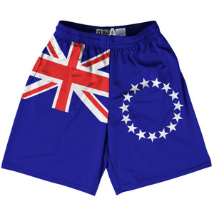 Cook Islands Country Flag Lacrosse Shorts Made In USA - Cook Islands Flag Color