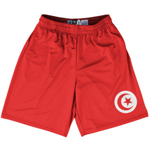 Tunisia Country Flag Lacrosse Shorts Made In USA - Tunisia Flag Color