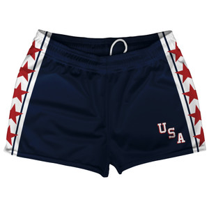 USA Miracle Navy Shorty Short Gym Shorts 2.5" Inseam - Navy